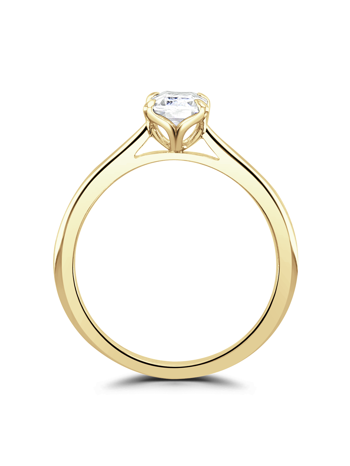 Lab Grown Diamond Solitaire Engagement Ring 1.00ct Emerald Cut in 18ct Yellow Gold