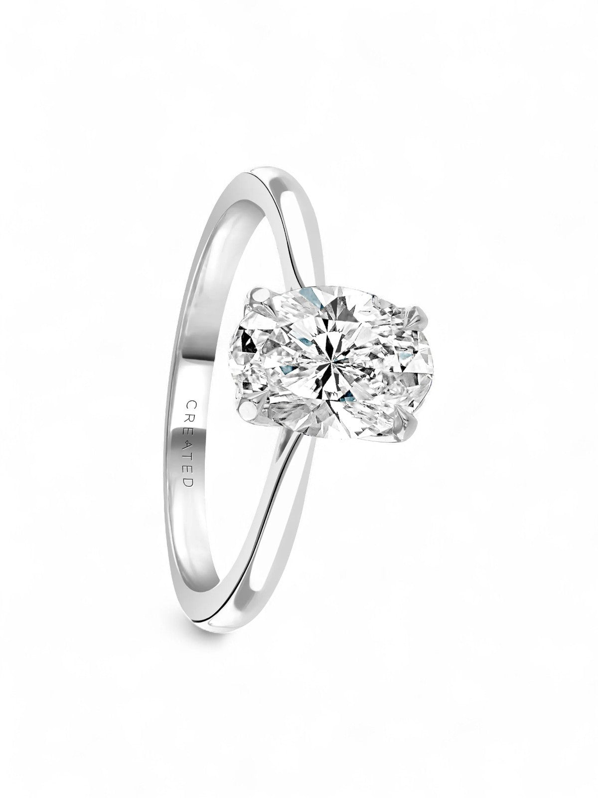 Lab Grown Diamond Solitaire Engagement Ring 1.50ct Oval Cut in Platinum