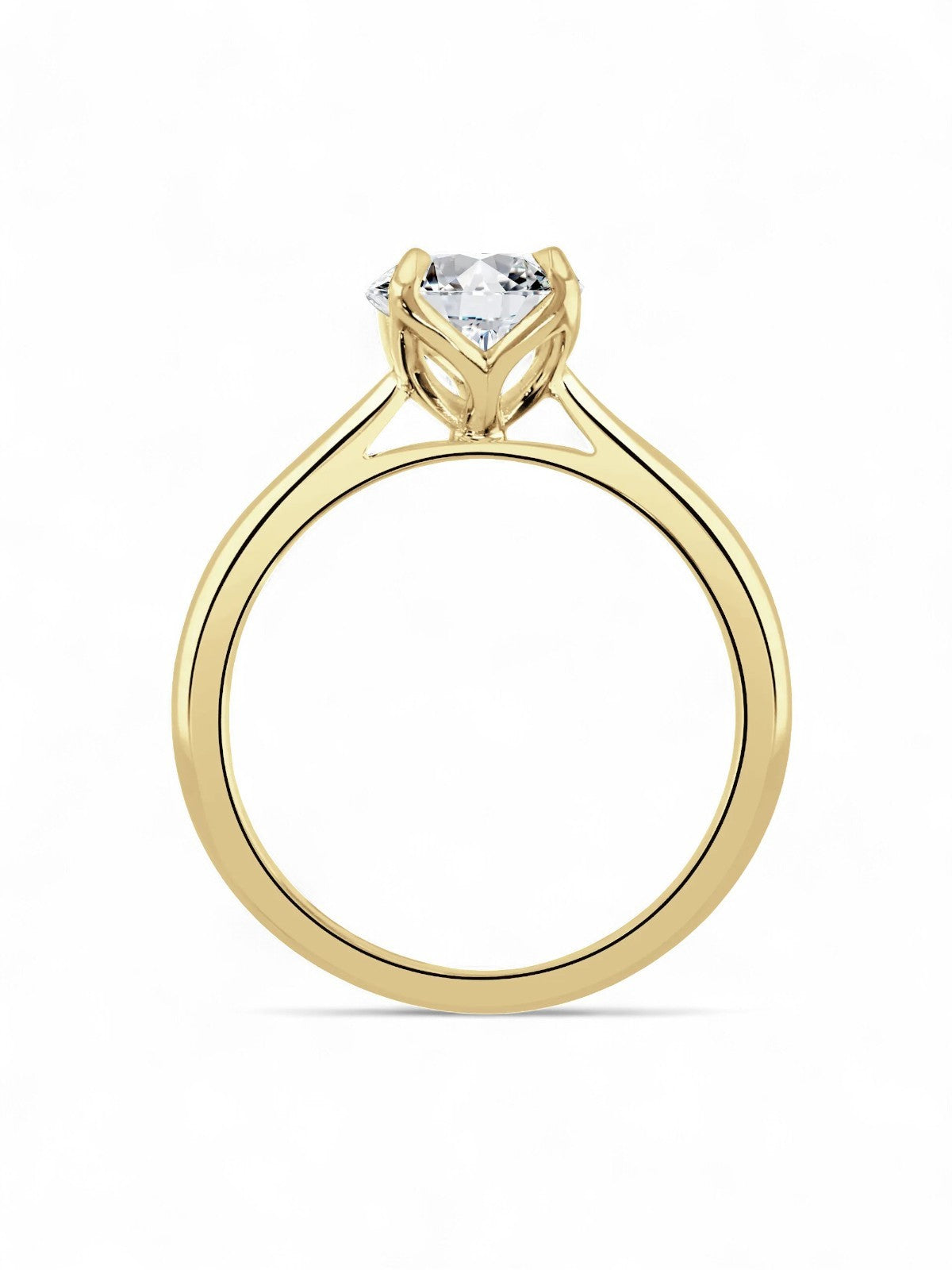 Lab Grown Diamond Solitaire Engagement Ring 2.00ct Oval Cut Ring in 18ct Yellow Gold