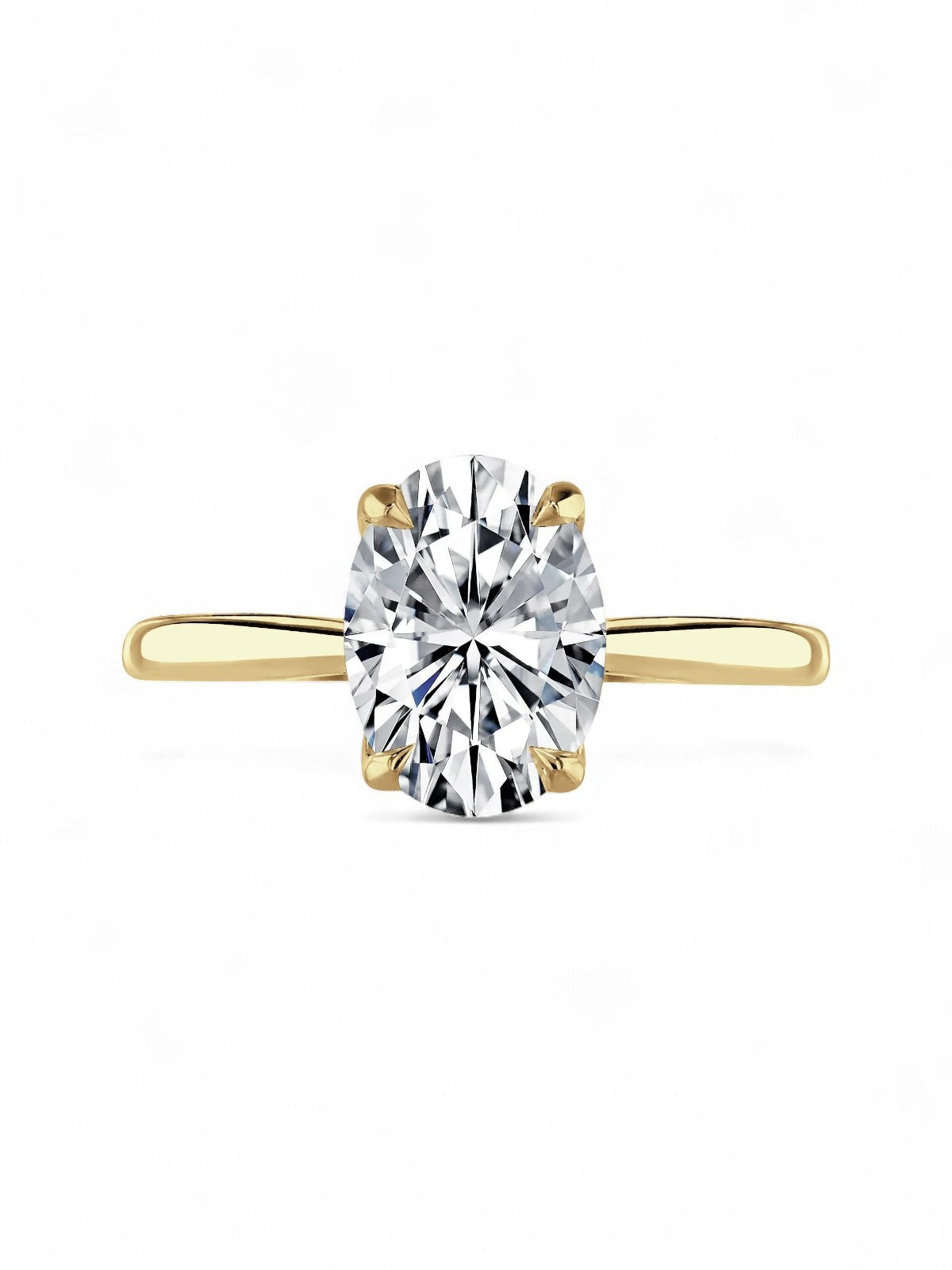 Lab Grown Diamond Solitaire Engagement Ring 2.00ct Oval Cut Ring in 18ct Yellow Gold