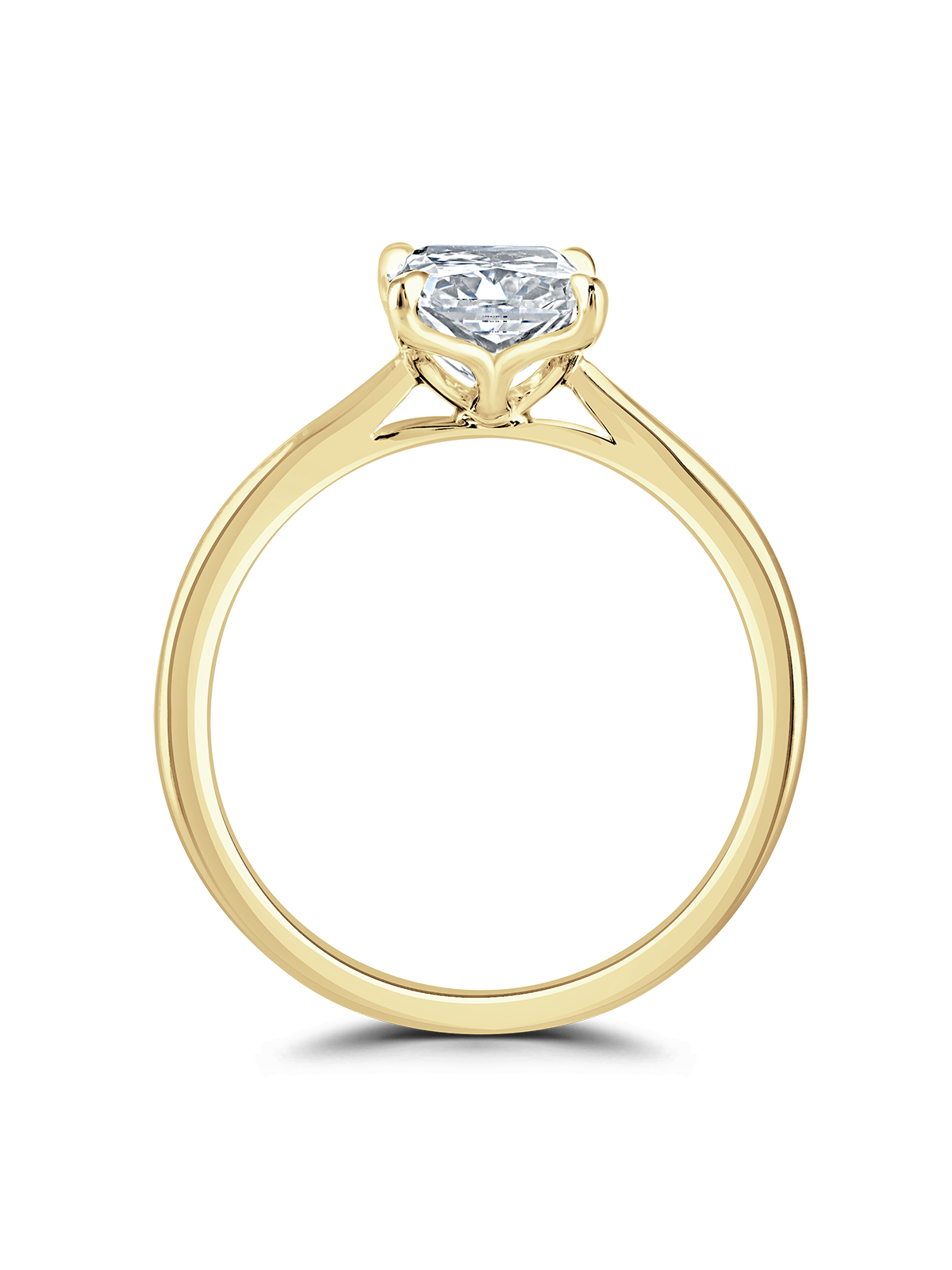 Lab Grown Diamond Solitaire Engagement Ring 1.00ct Radiant Cut in 18ct Yellow Gold
