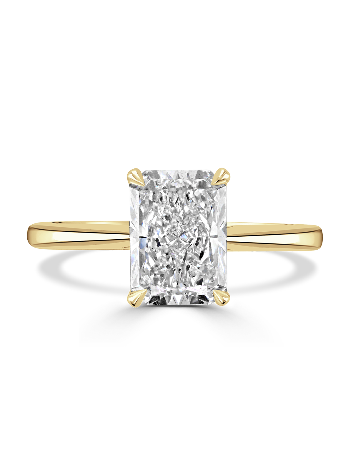 Lab Grown Diamond Solitaire Engagement Ring 1.00ct Radiant Cut in 18ct Yellow Gold