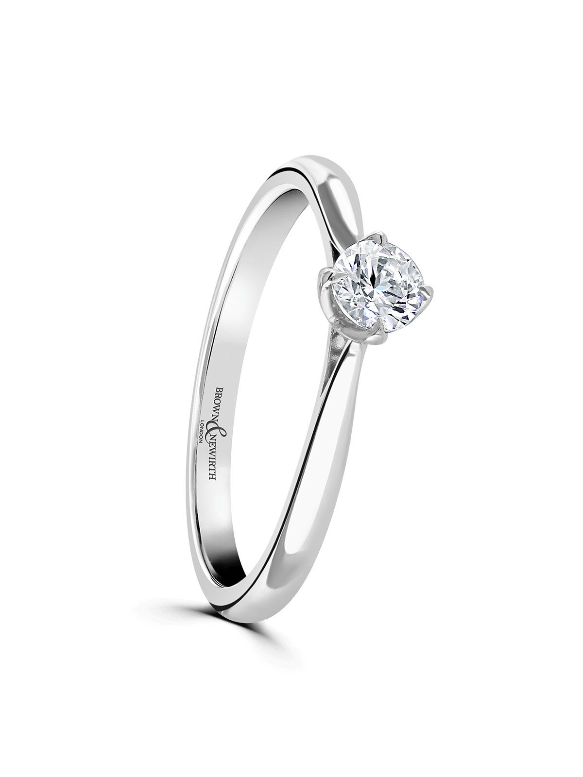 Diamond Solitaire Engagement Ring 0.25ct Brilliant Cut in Platinum