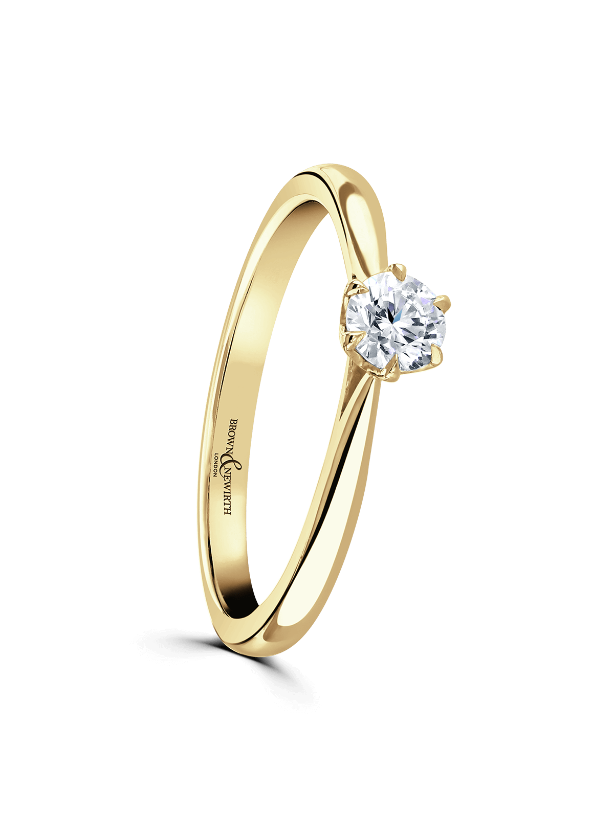 Diamond Solitaire Engagement Ring 0.25ct Round Brilliant Cut in 9ct Yellow Gold