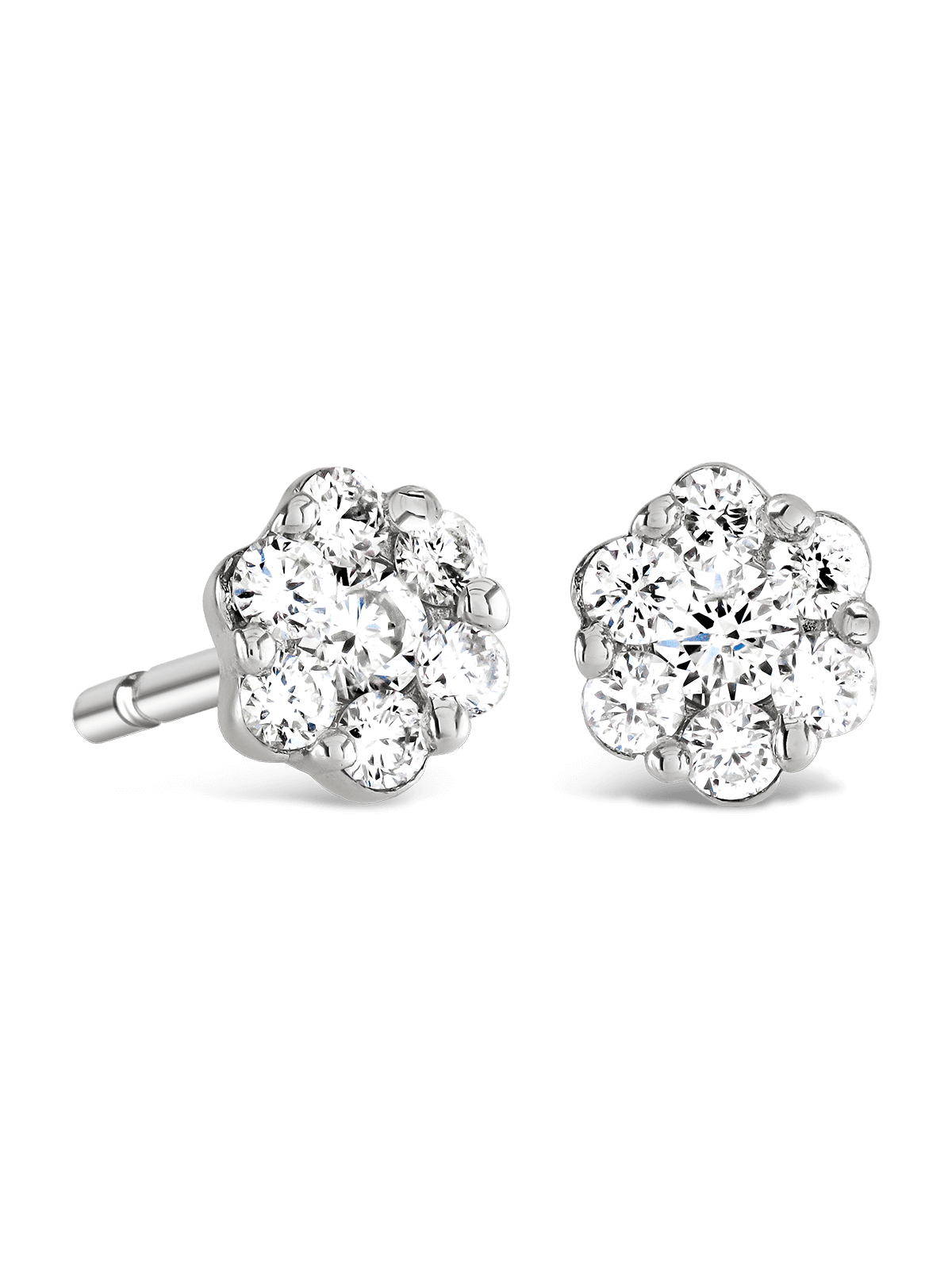 Brown & Newirth Bella 0.20ct Brilliant Cut Diamond Cluster Earrings in 9ct White Gold