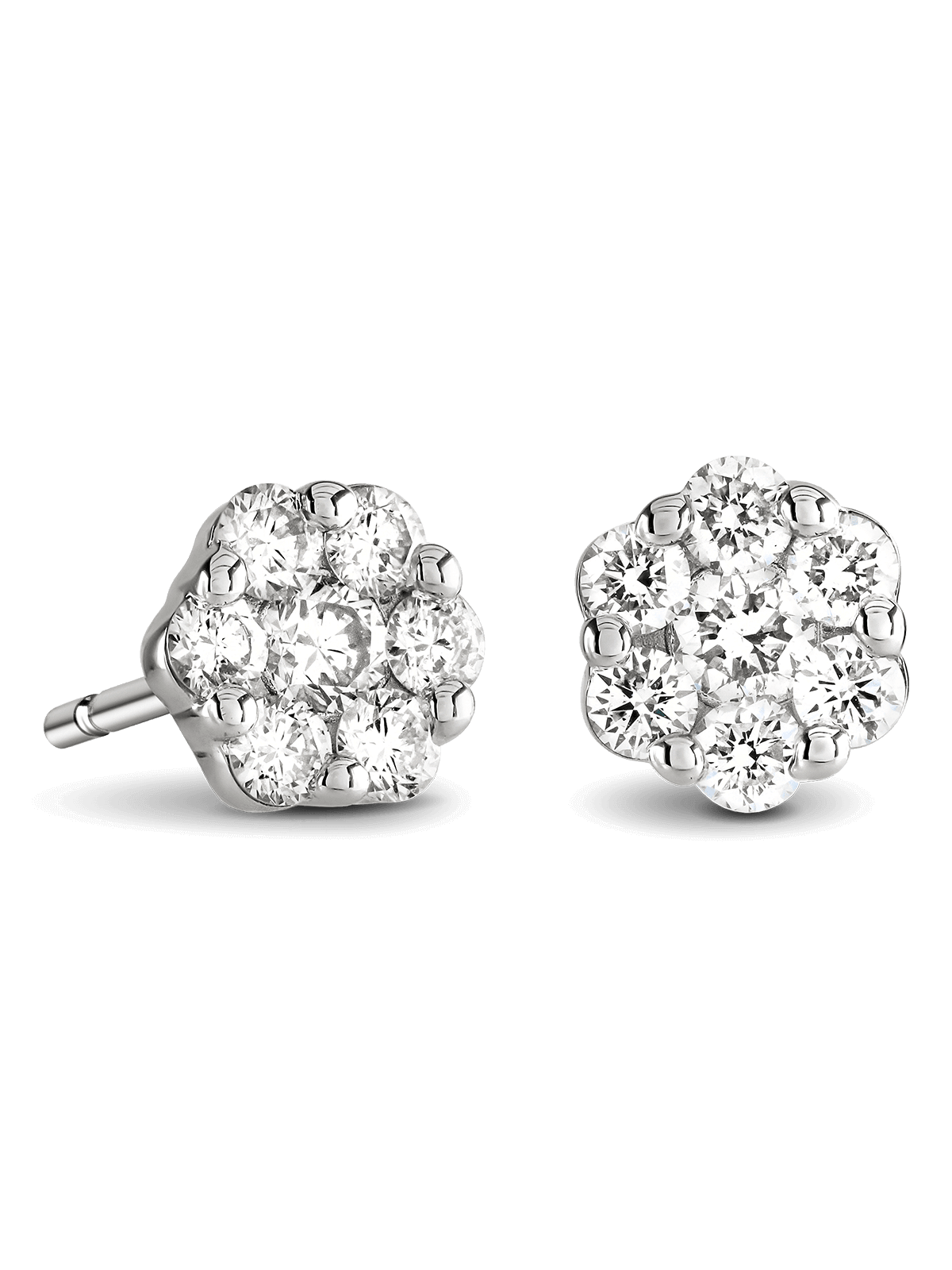 Brown & Newirth Bella 0.50ct Brilliant Cut Diamond Cluster Earrings in 9ct White Gold
