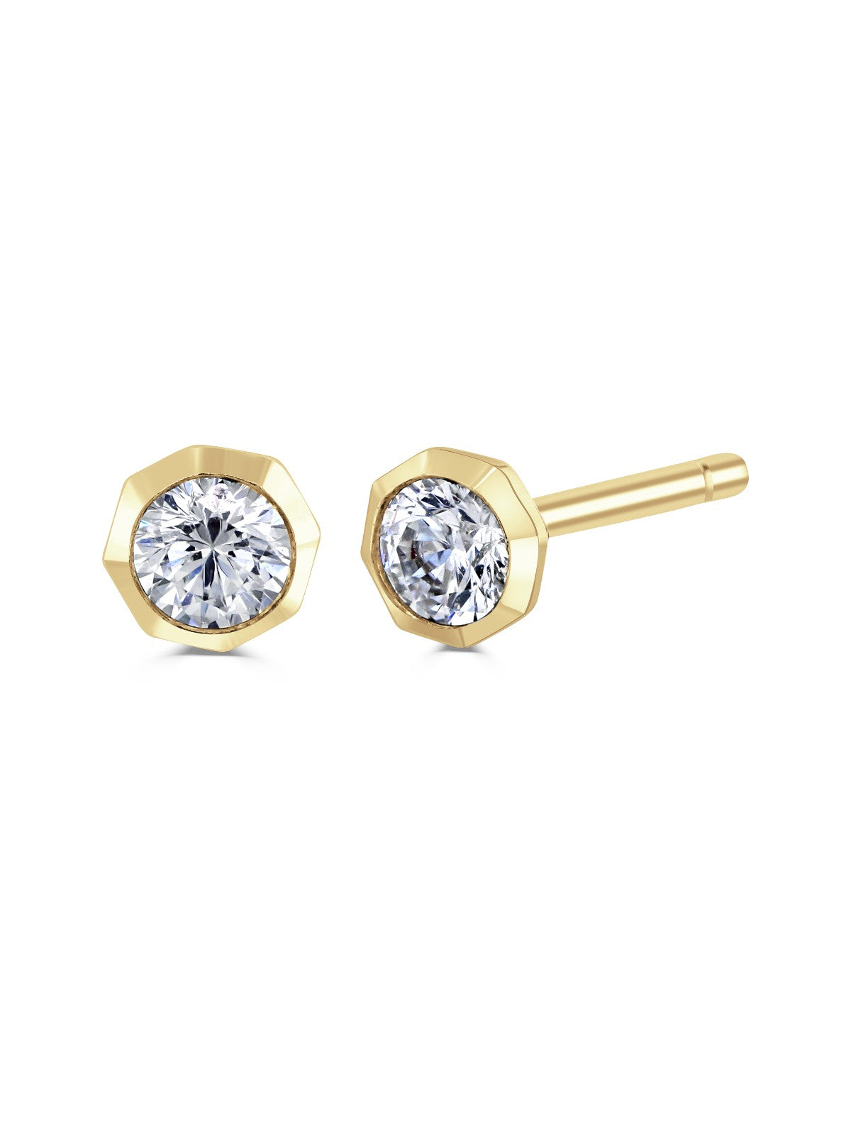 Brown & Newirth 0.25ct Brilliant Cut Diamond Solitaire Stud Earrings in 18ct Yellow Gold
