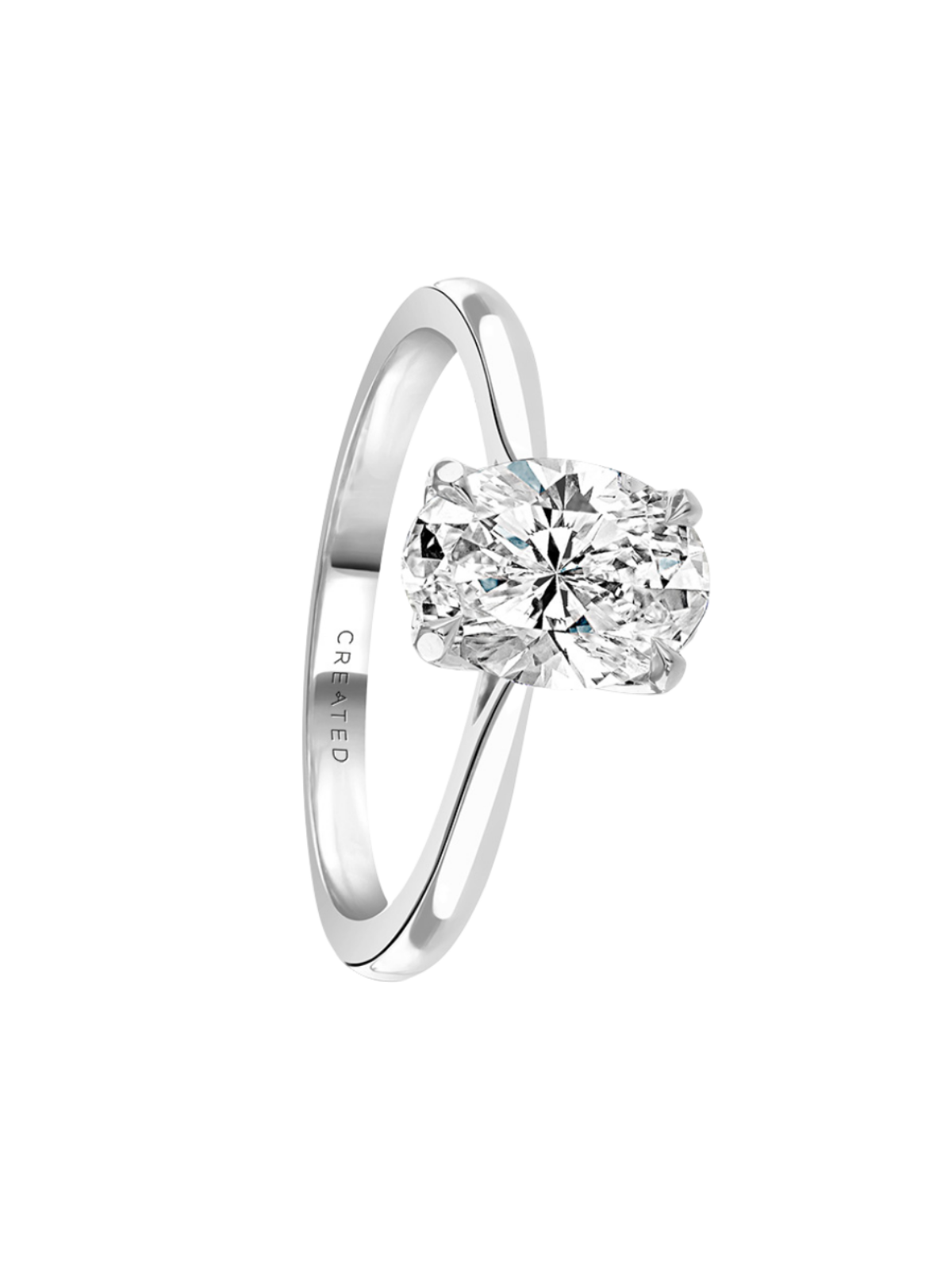 Lab Grown Diamond Solitaire Ring with 1.50ct Oval Cut Diamond in Platinum