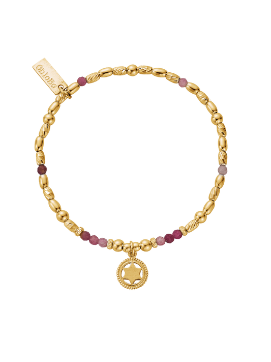 ChloBo Heart Chakra Bracelet in Gold Plating & Pink Tourmaline
