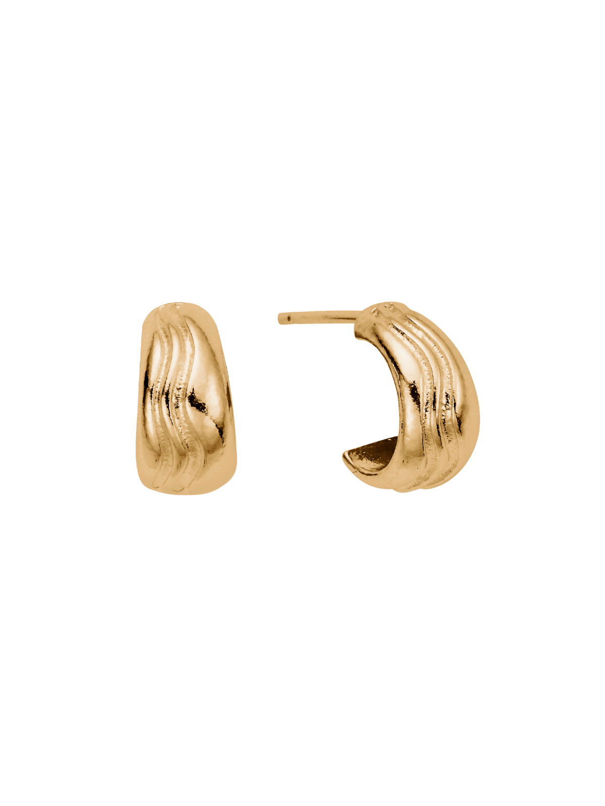 ChloBo Waves Huggie Hoop Earrings in Gold Plating GEH3325