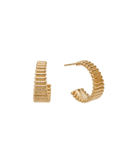 ChloBo Large Ridge Hoop Earrings in Gold Plating GEH3399