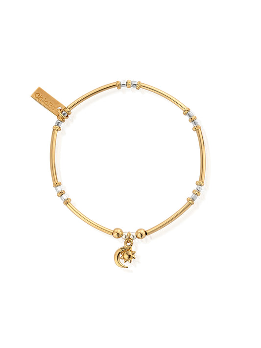 ChloBo Dainty Moon & Sky Bracelet in Silver & Gold Plating GMBMNCR1097