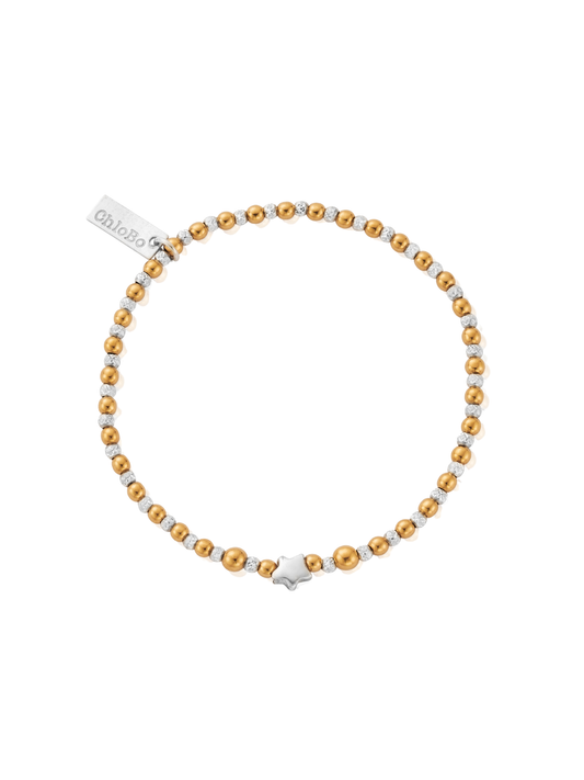 ChloBo Mixed Metal Inset Star Bracelet in Silver & Gold Plating