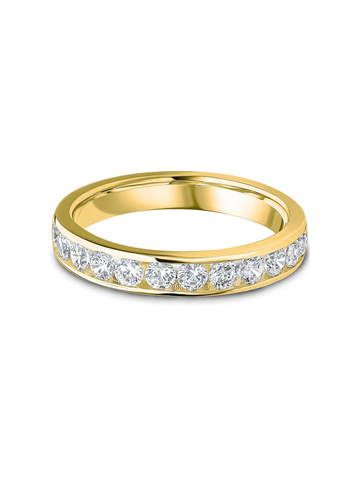 Lab Grown Diamond Half Eternity Ring 0.75ct Brilliant Cut in 9ct Yellow Gold