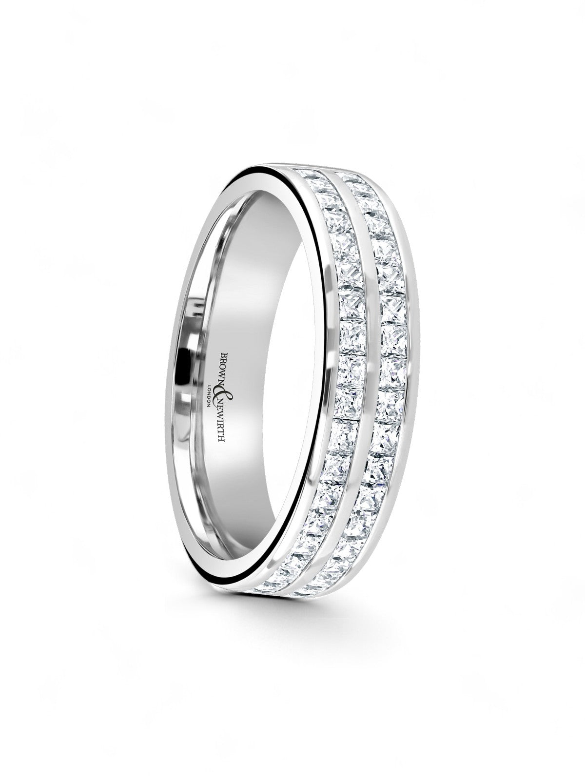 Diamond Set Platinum Wedding Ring 0.75ct Brilliant Cut