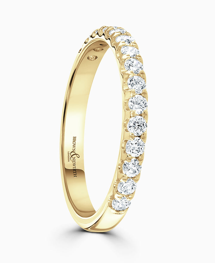 18ct Yellow Gold ring set with 0.4ct diamonds (2.40mm width)