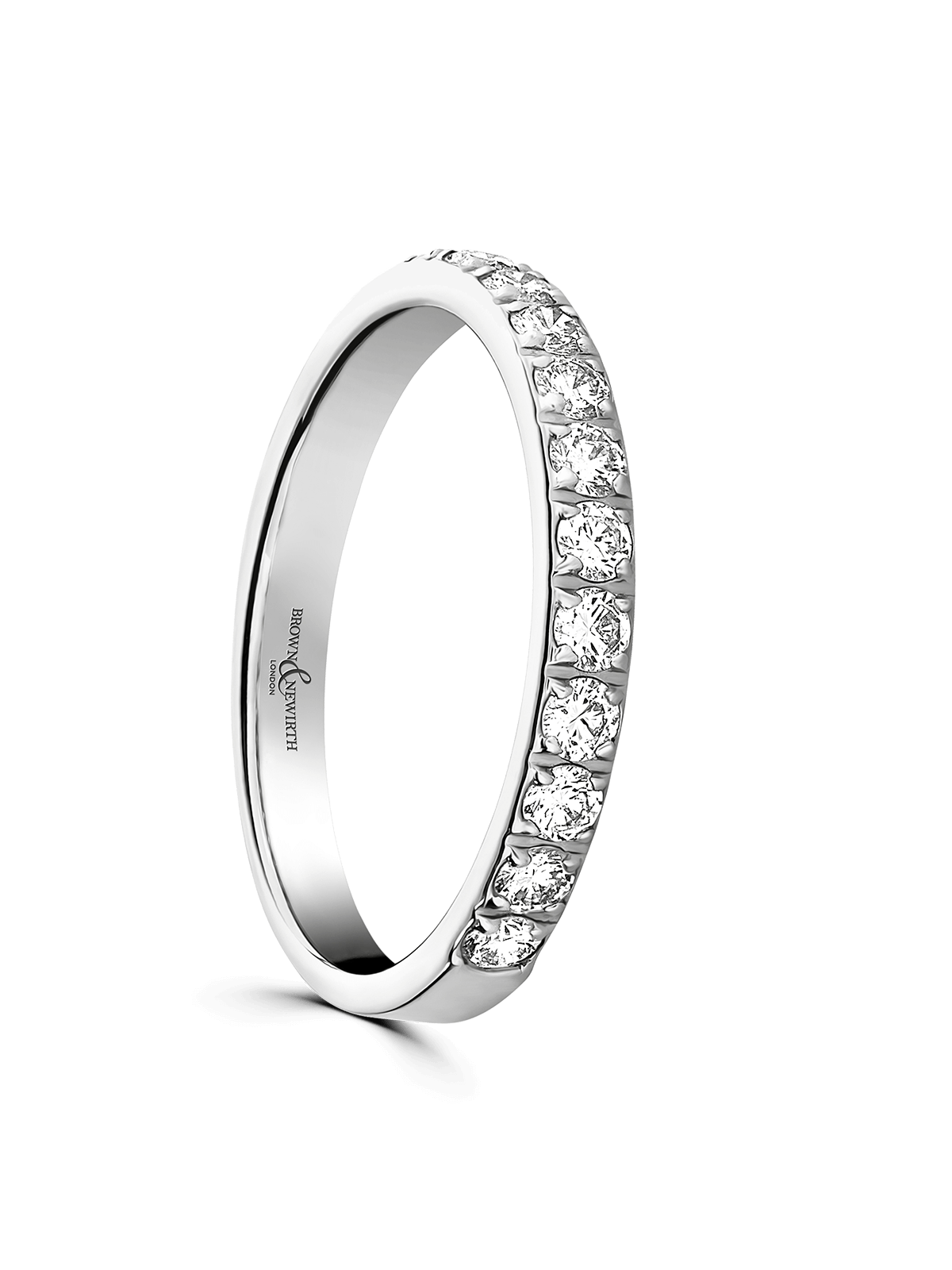 Diamond Set Platinum Wedding Ring 0.50ct Brilliant Cut