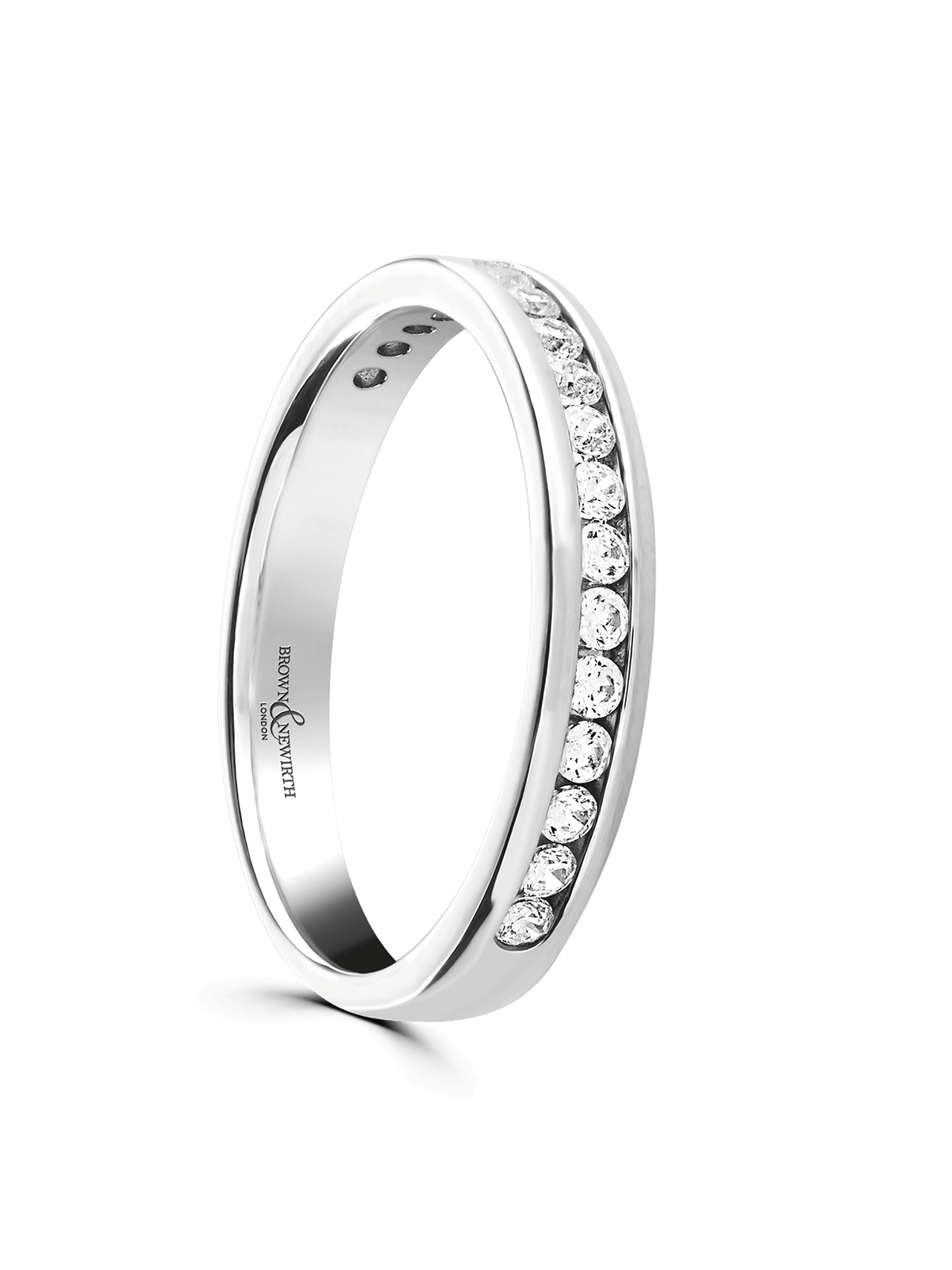 Diamond Set Platinum Wedding Ring 0.30ct Brilliant Cut