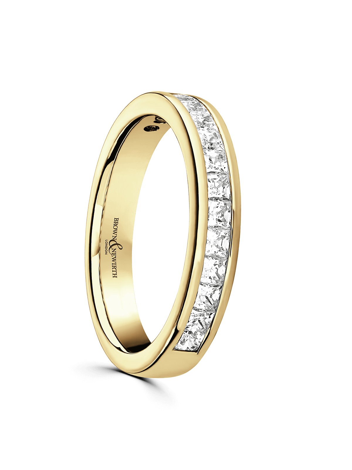 Diamond Set 9ct Yellow Gold Wedding Ring 0.75ct Princess Cut