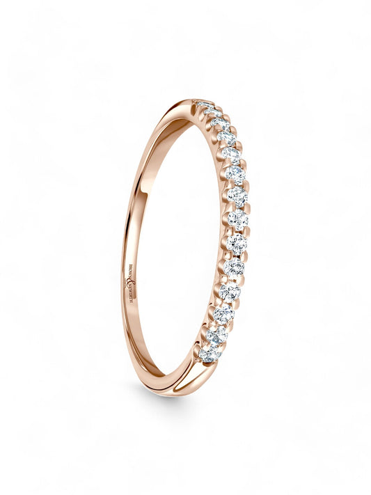 Diamond Half Eternity Ring 0.15ct Brilliant Cut in 18ct Rose Gold