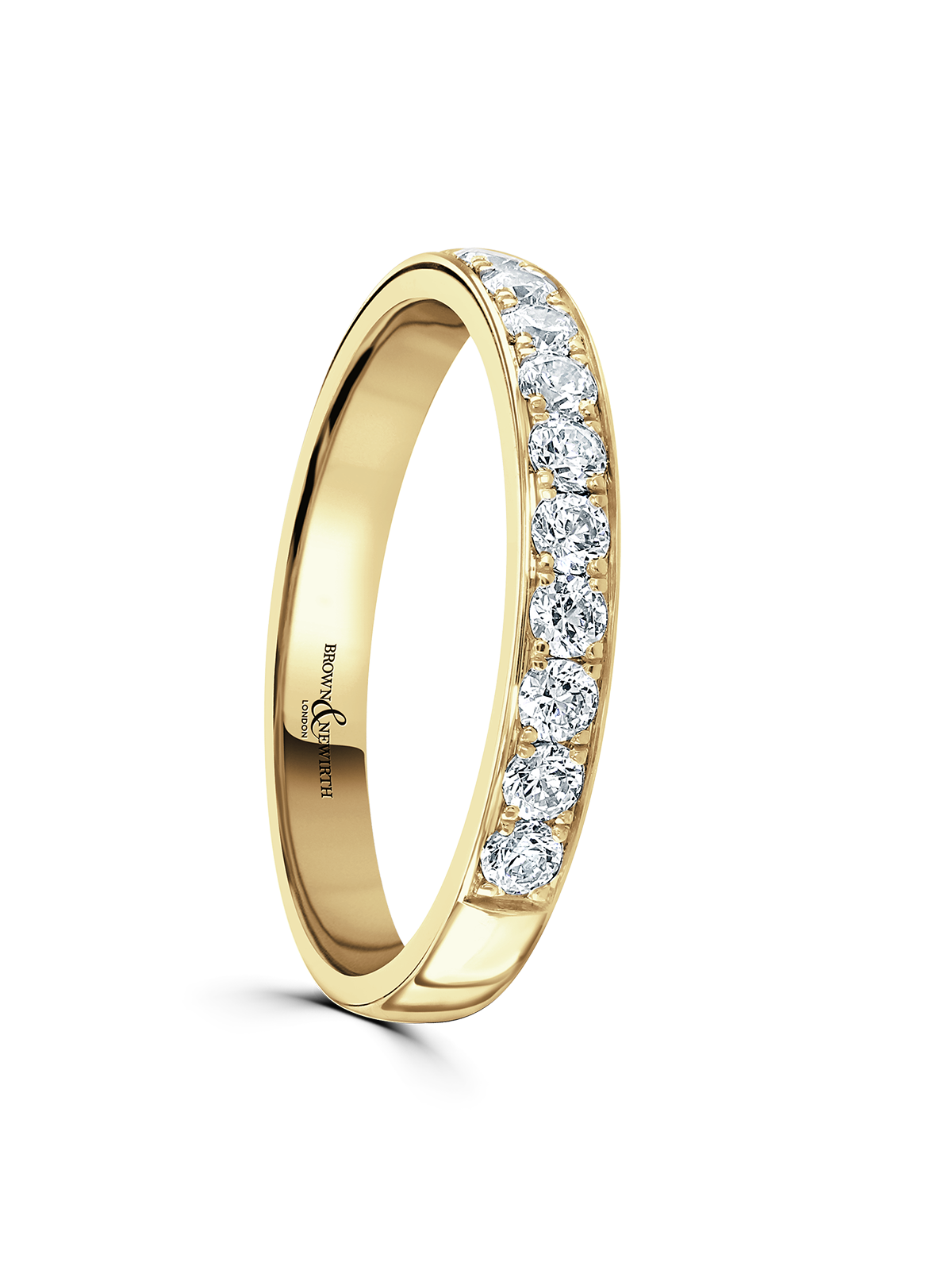 Brown & Newirth Sweetheart 0.33ct Brilliant Cut Diamond Wedding Ring in 18ct Yellow Gold