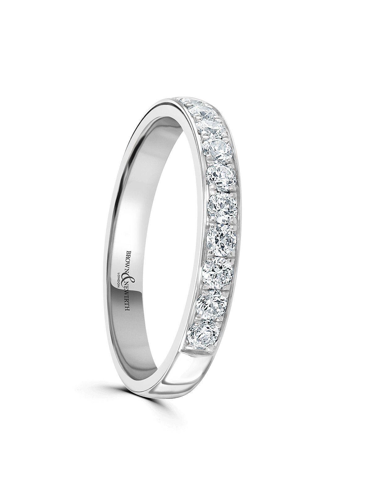 Diamond Set Platinum Wedding Ring 0.33ct Brilliant Cut