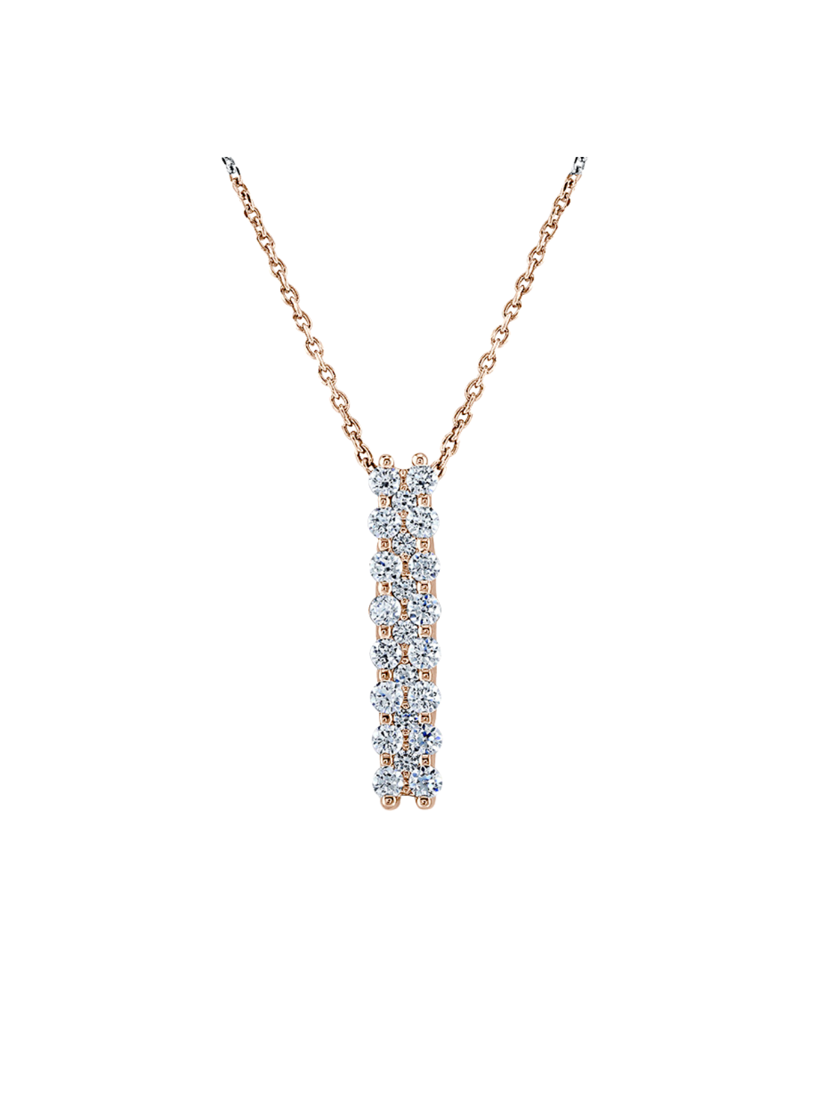 Lab Grown Diamond Drop Pendant with 0.60ct of Round Brilliant Diamonds in 9ct Rose Gold