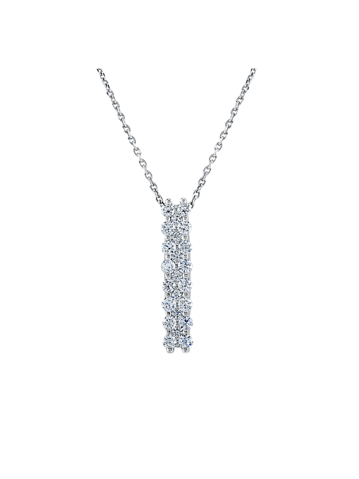 Lab Grown Diamond Drop Pendant with 0.60ct of Round Brilliant Diamonds in 9ct White Gold