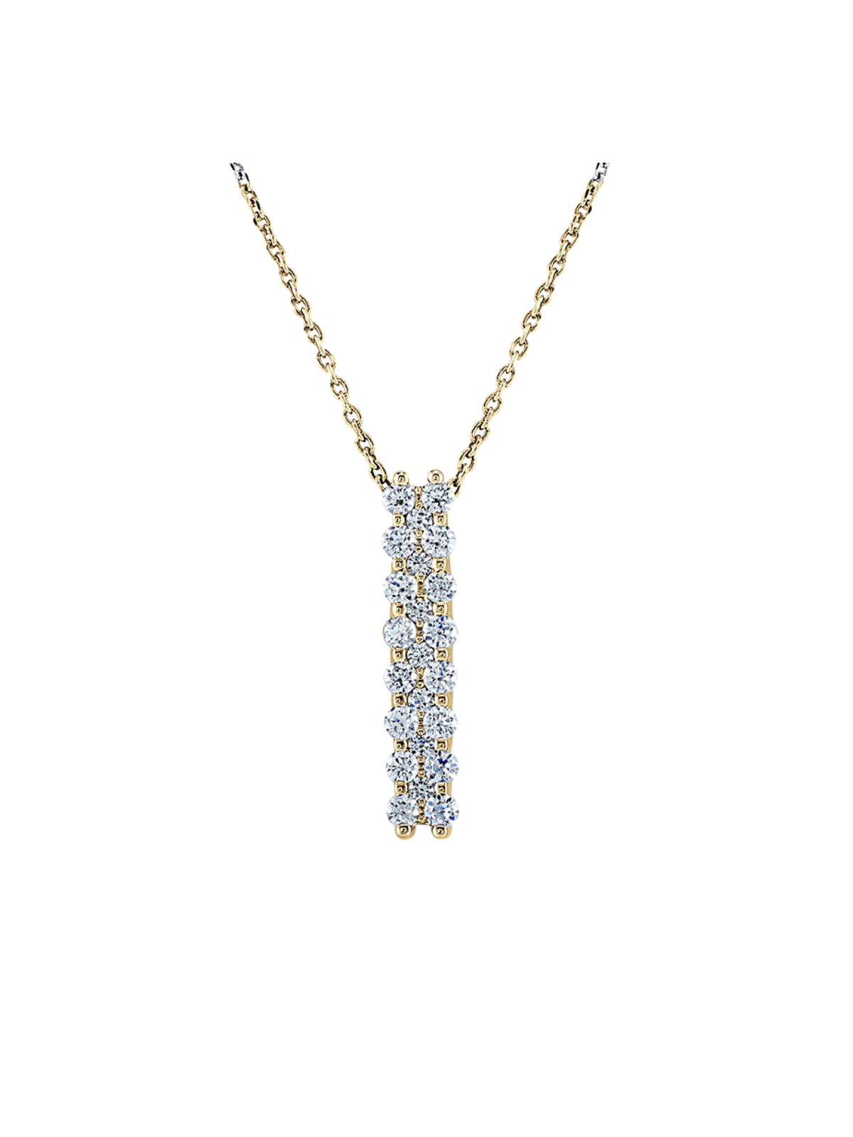 Lab Grown Diamond Drop Pendant with 0.60ct of Round Brilliant Diamonds in 9ct Yellow Gold