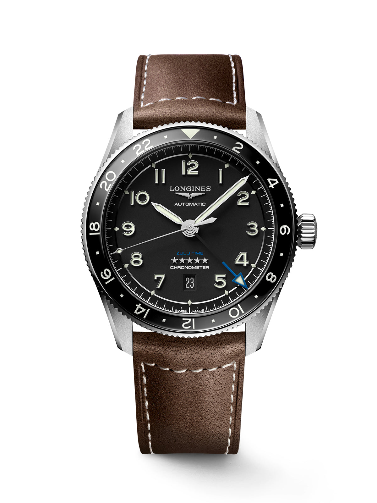 Longines Spirit Zulu Time Watch 42mm L3.812.4.53.2