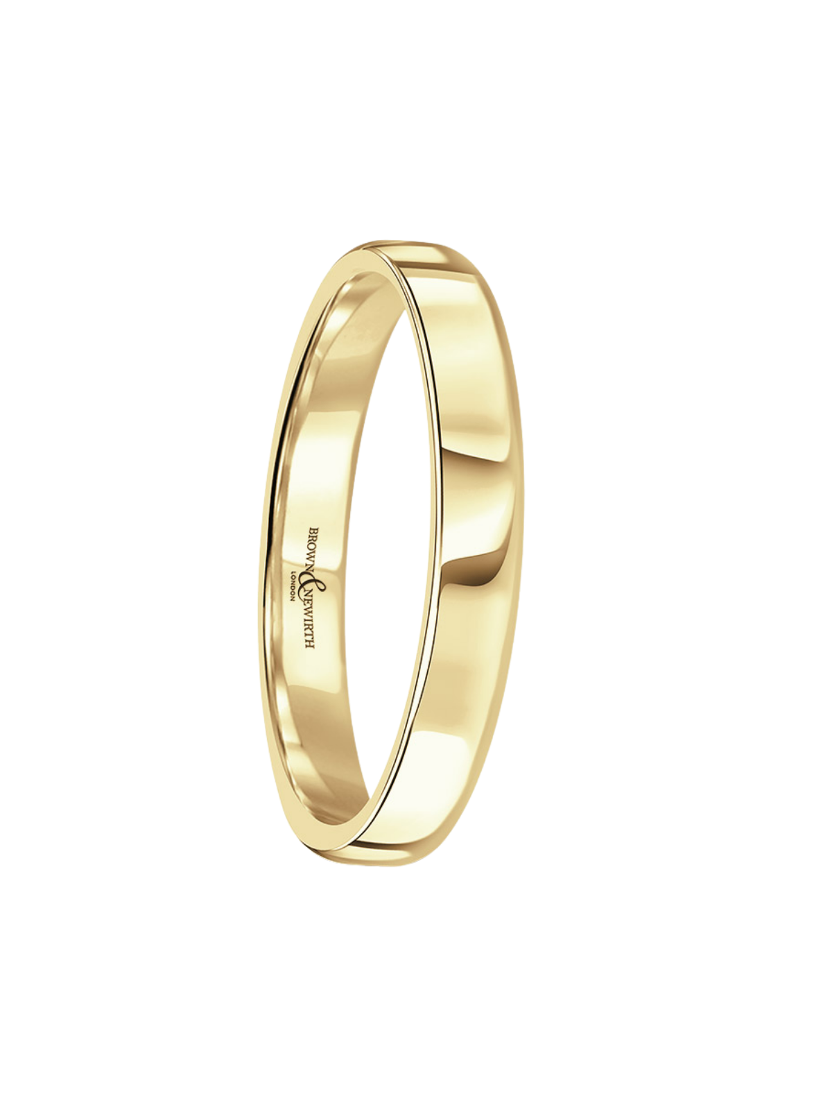 2.5mm 9ct Yellow Gold Wedding Ring with Lighter Softened Flat Court Profile (Size A-Q)