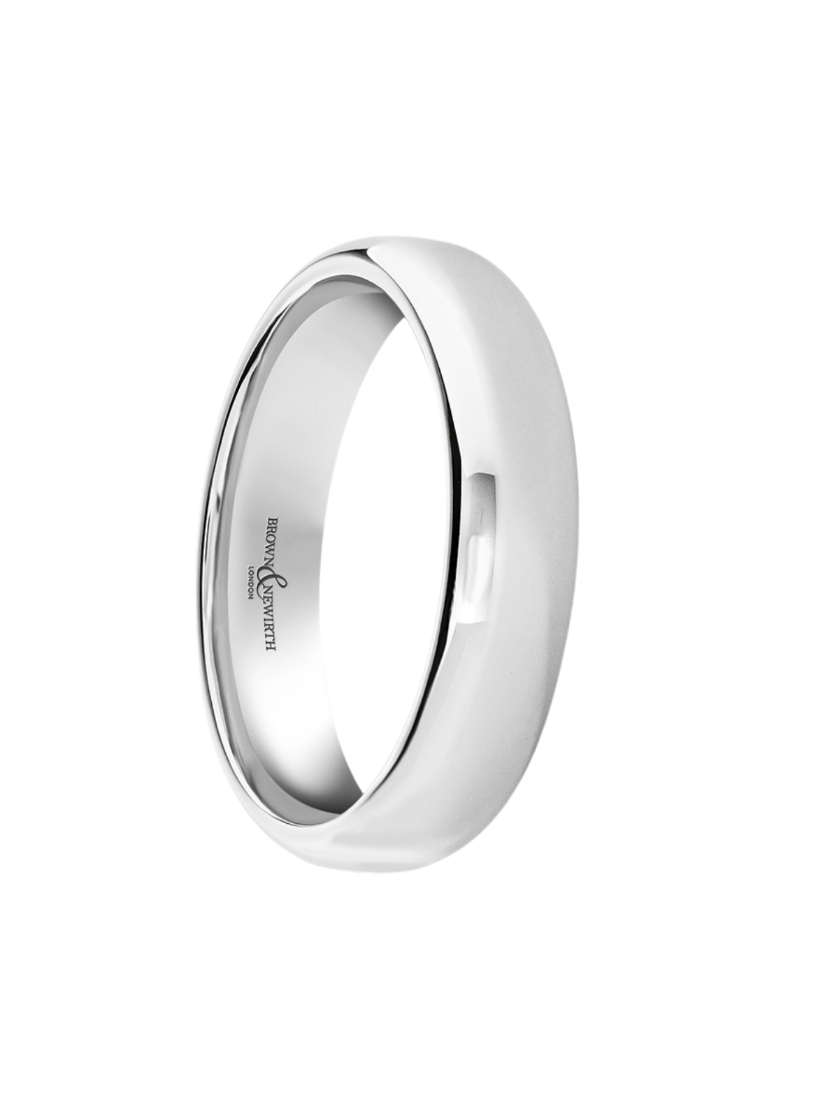 5mm Platinum Wedding Ring with Lighter Softened Flat Court Profile (Size R-Z+)
