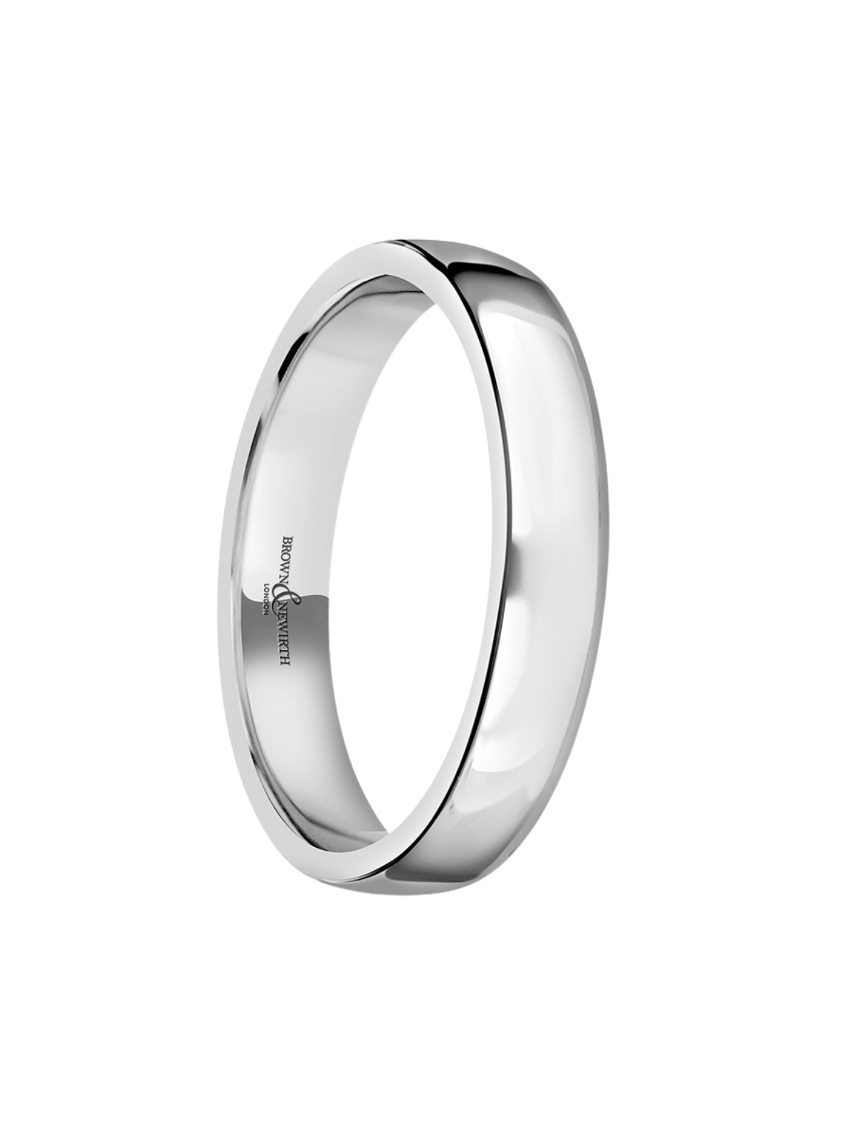 3.5mm Platinum Wedding Ring with Lighter Low Domed Court Profile (Size A-Q)