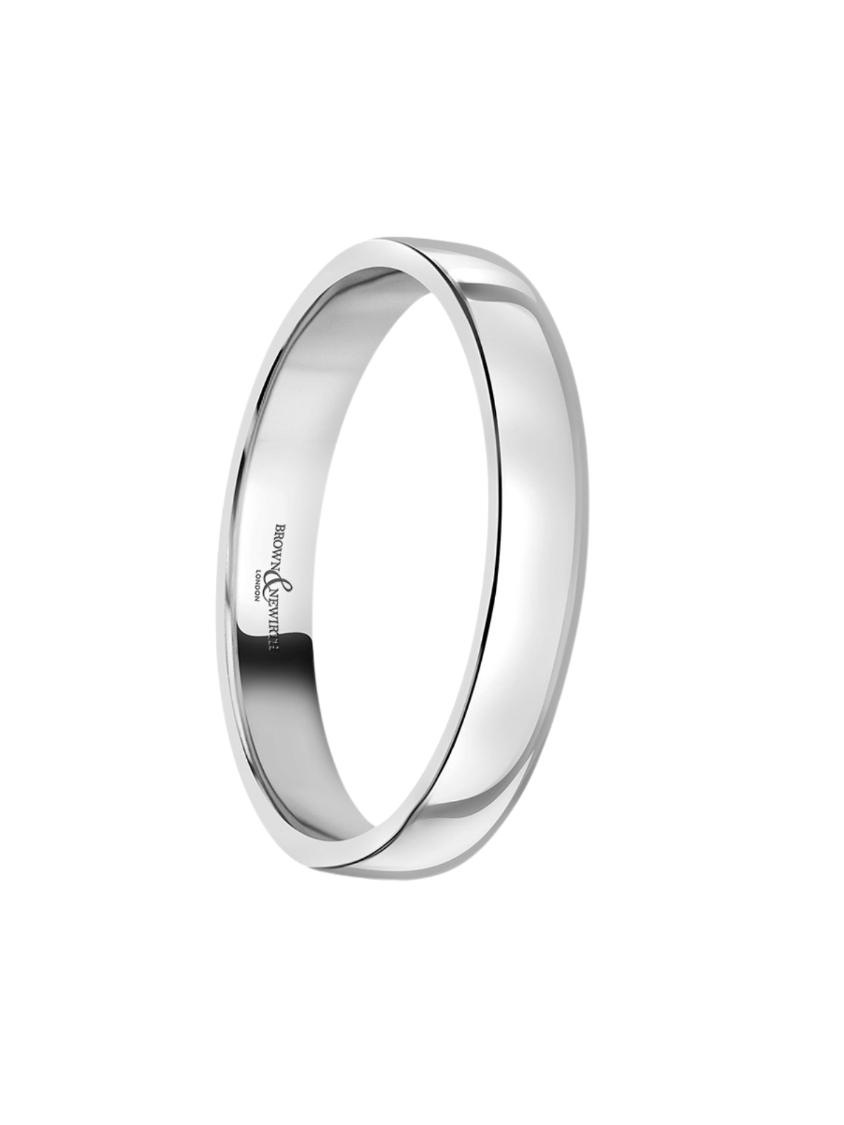 3mm Platinum Wedding Ring with Lighter Low Domed Court Profile (Size A-Q)