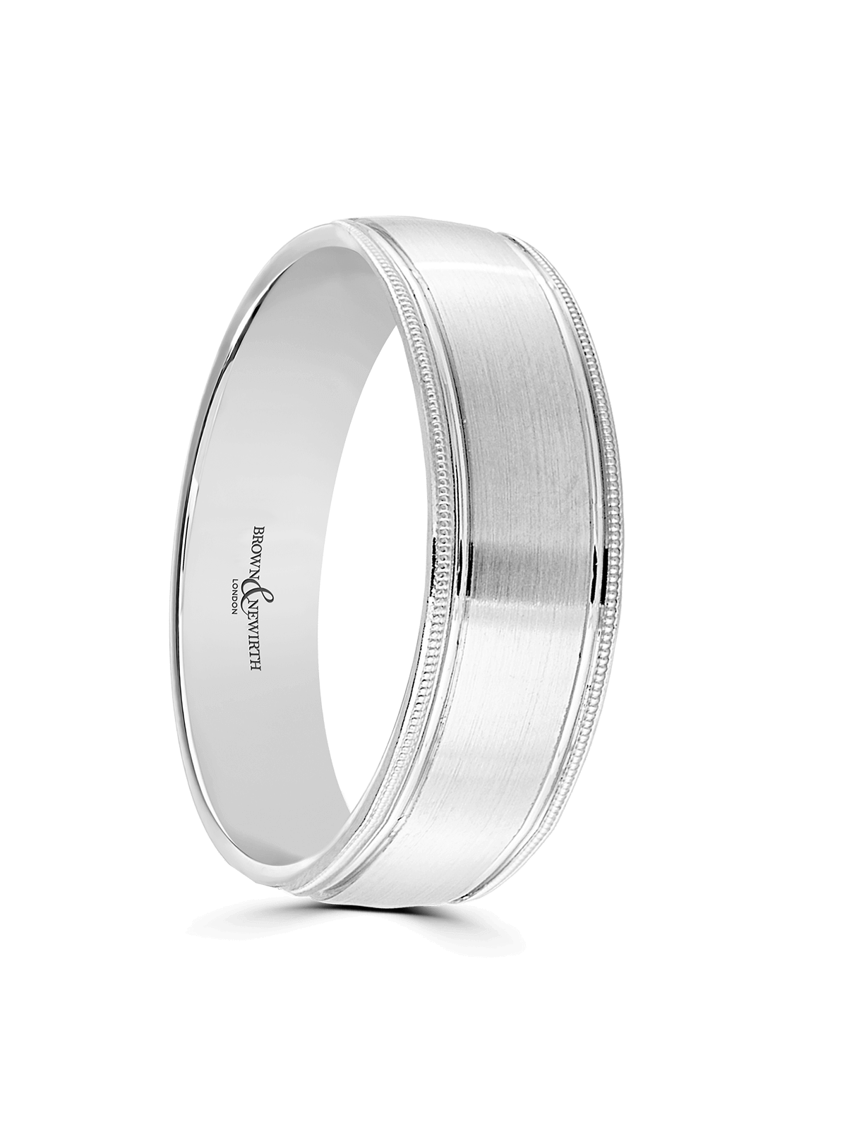 5mm Platinum Patterned Wedding Ring