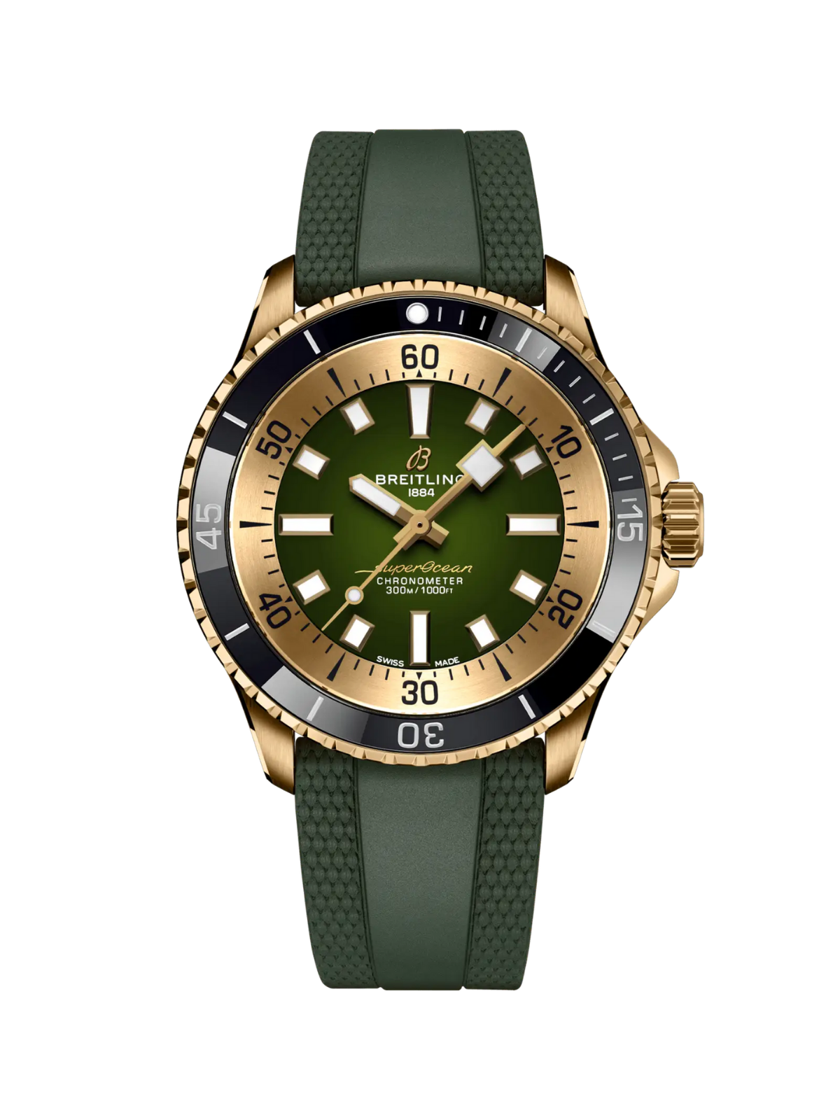 Breitling Superocean Automatic 42 Bronze with Green Rubber Strap & Green Dial