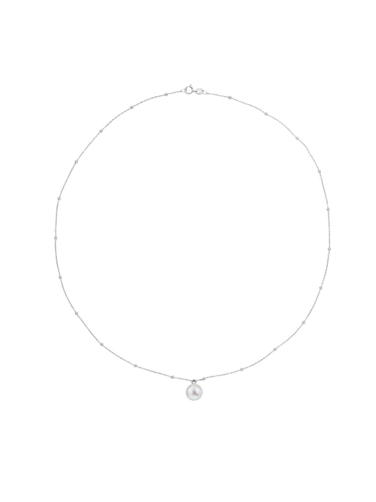 Ora Pearls Sphera Pearl Beaded Chain Necklace - Silver NFCBWMSS