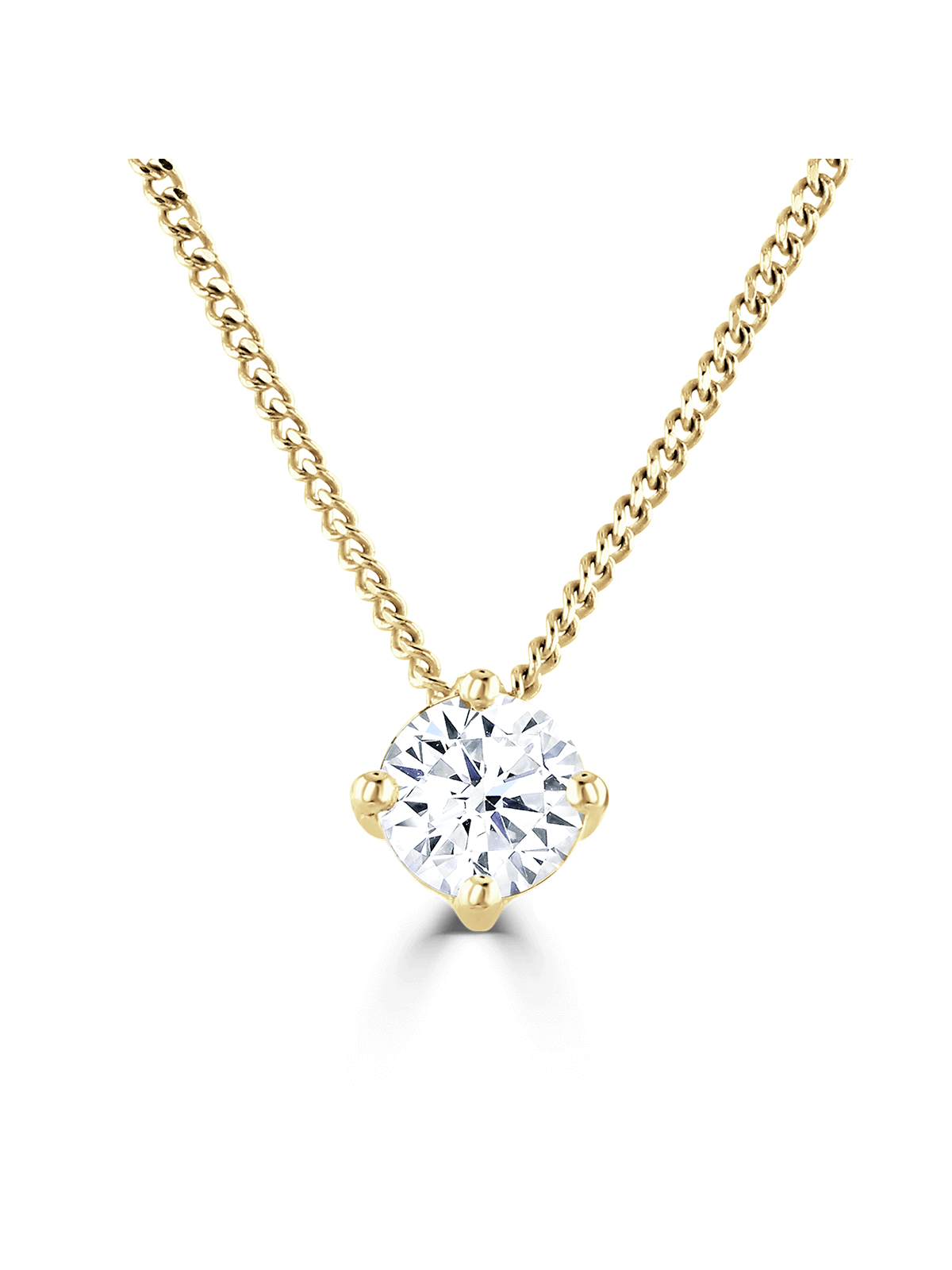 Brown & Newirth Ava 0.15ct Brilliant Cut Diamond Solitaire Pendant in 9ct Yellow Gold