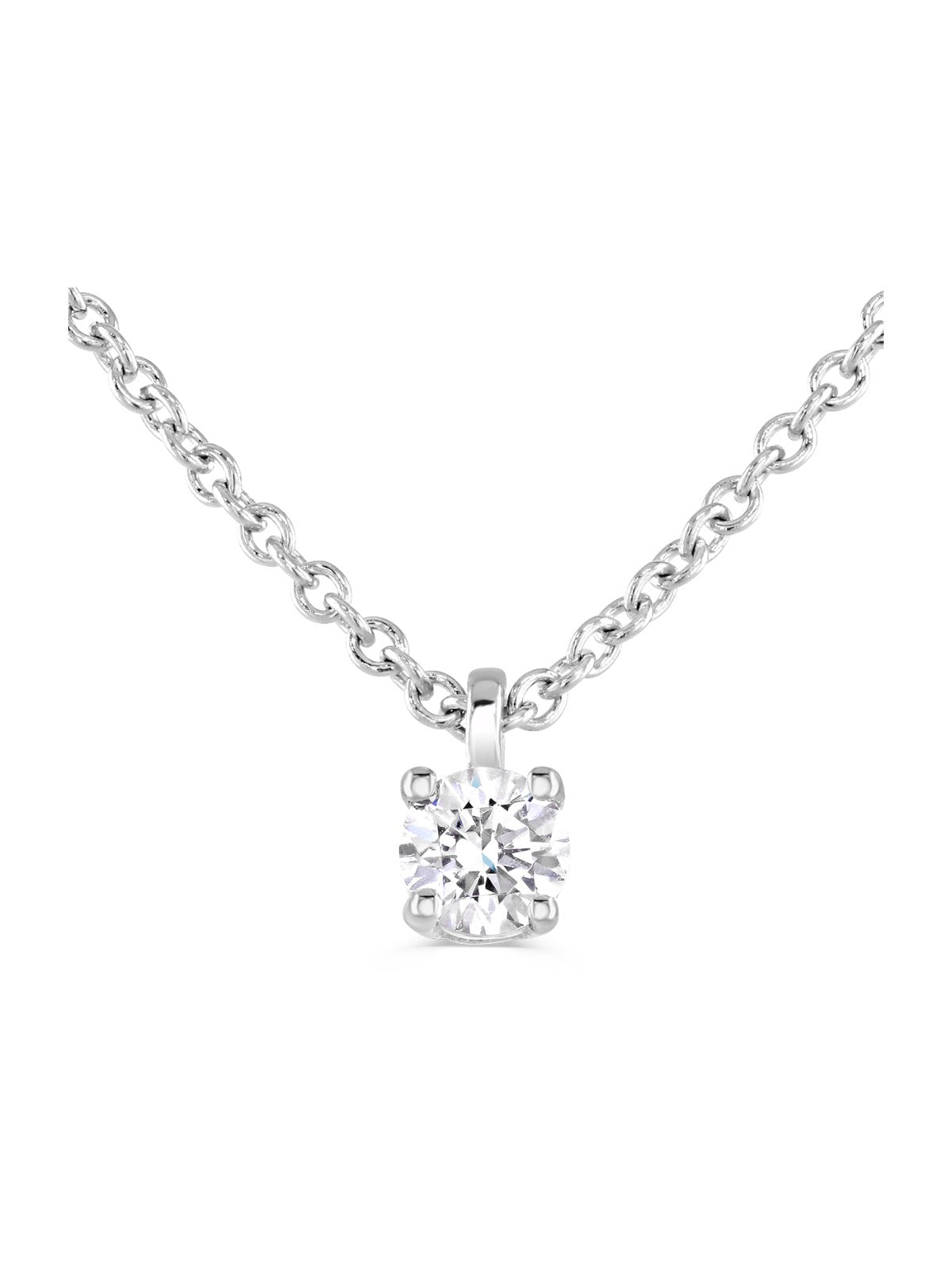 Diamond Round Brilliant 0.25ct Solitaire Pendant in 9ct White Gold
