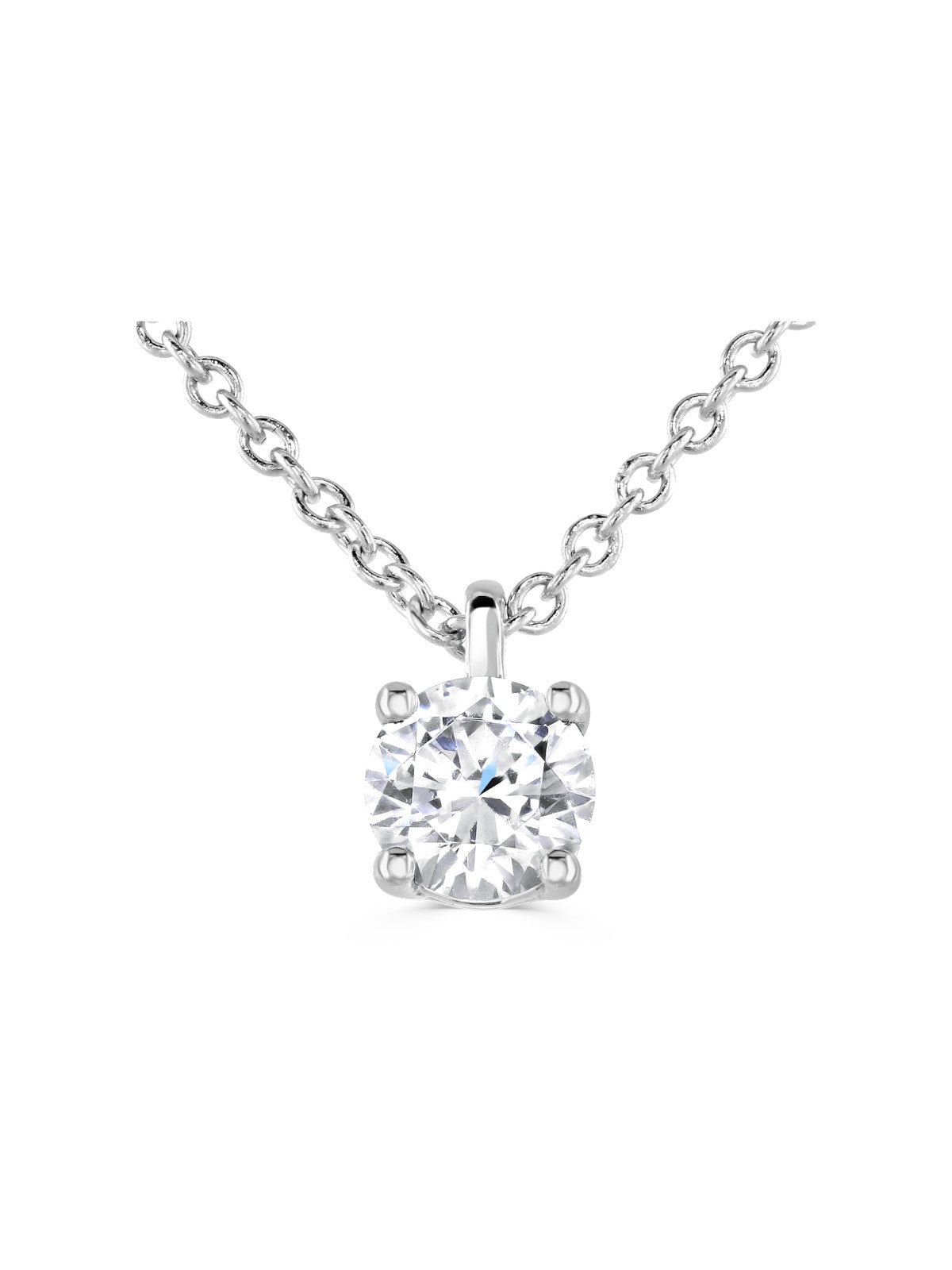 Diamond Round Brilliant 0.40ct Solitaire Pendant in 9ct White Gold