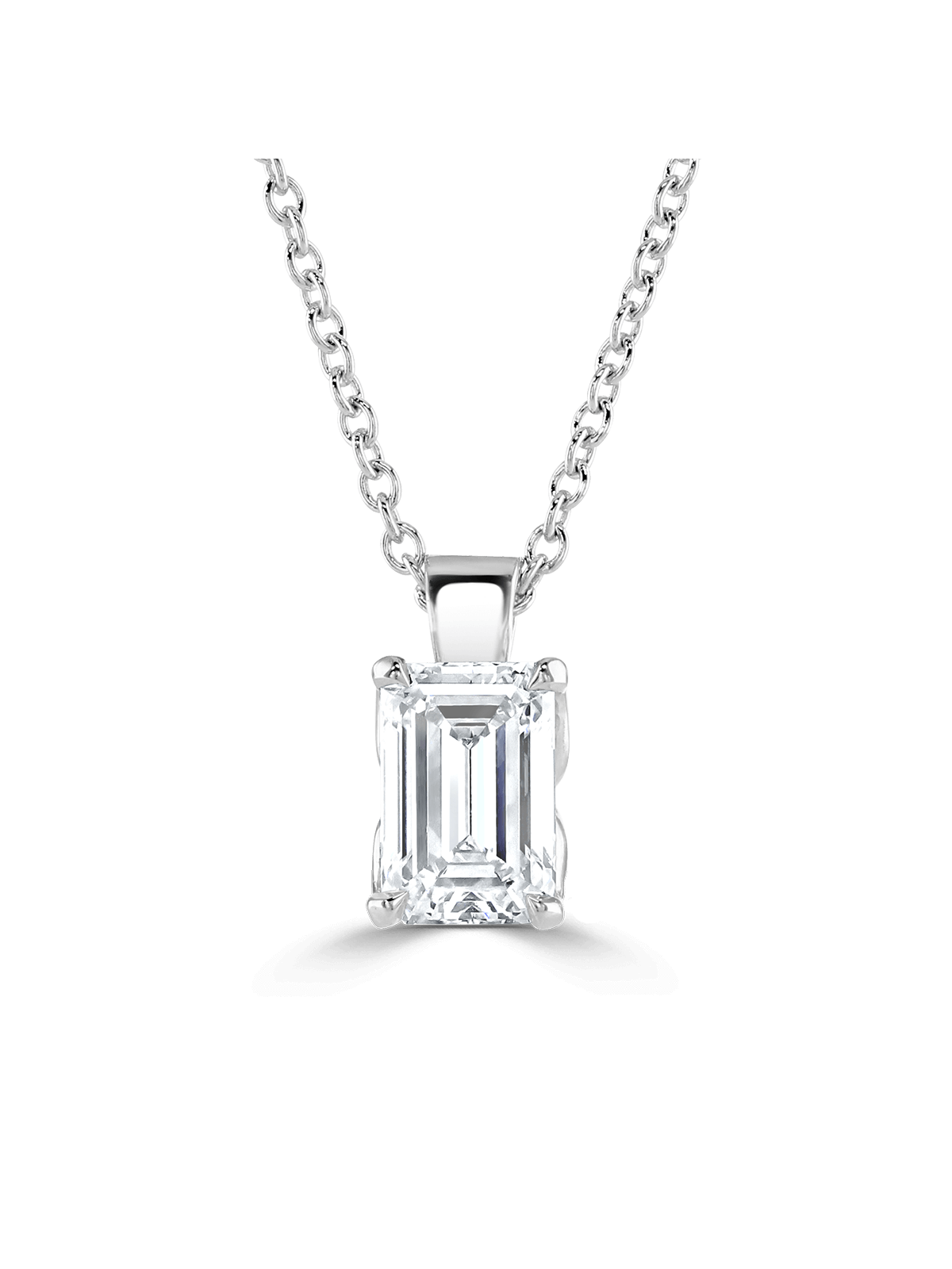 "Sorrel" Approx 1.00ct Emerald Cut Lab Grown Diamond Solitaire Pendant in Platinum