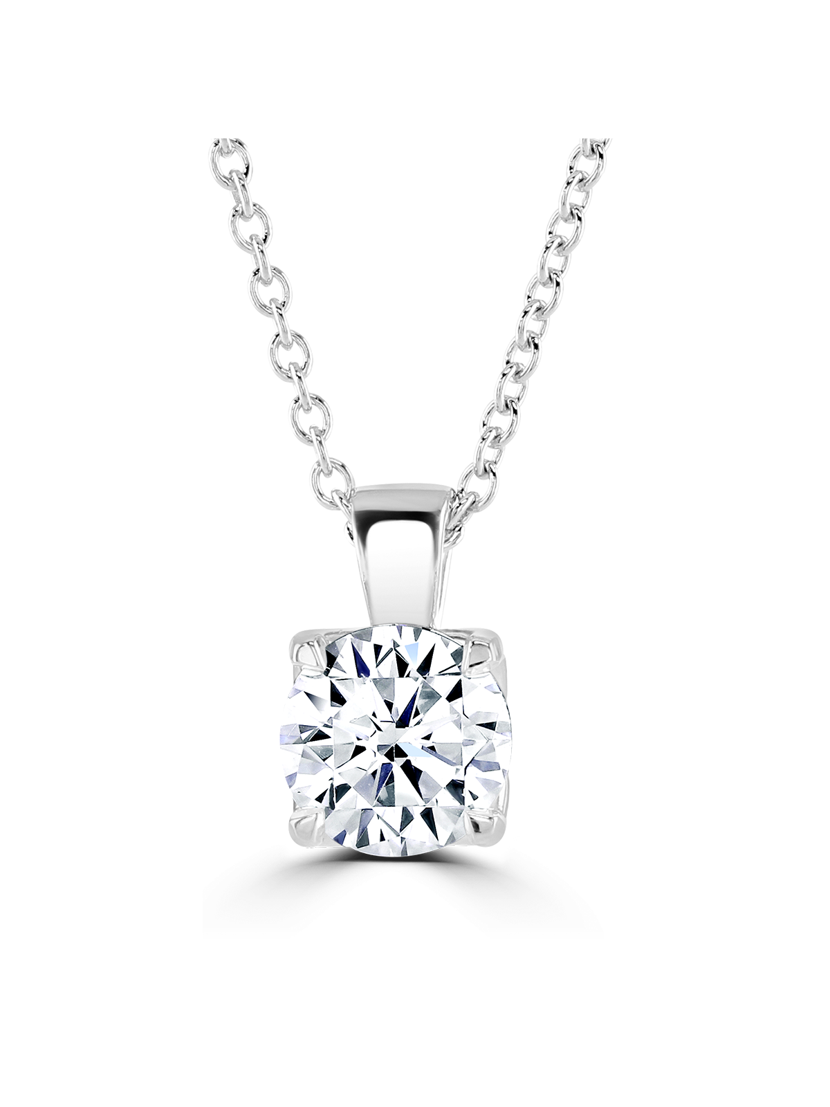 Lab Grown Diamond Solitaire Pendant 2.00ct Brilliant Cut in Platinum