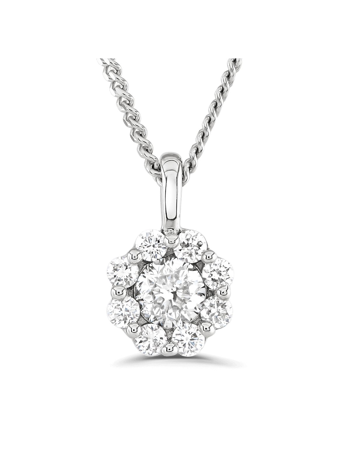 Brown & Newirth Bella 0.20ct Brilliant Cut Diamond Cluster Pendant in 9ct White Gold