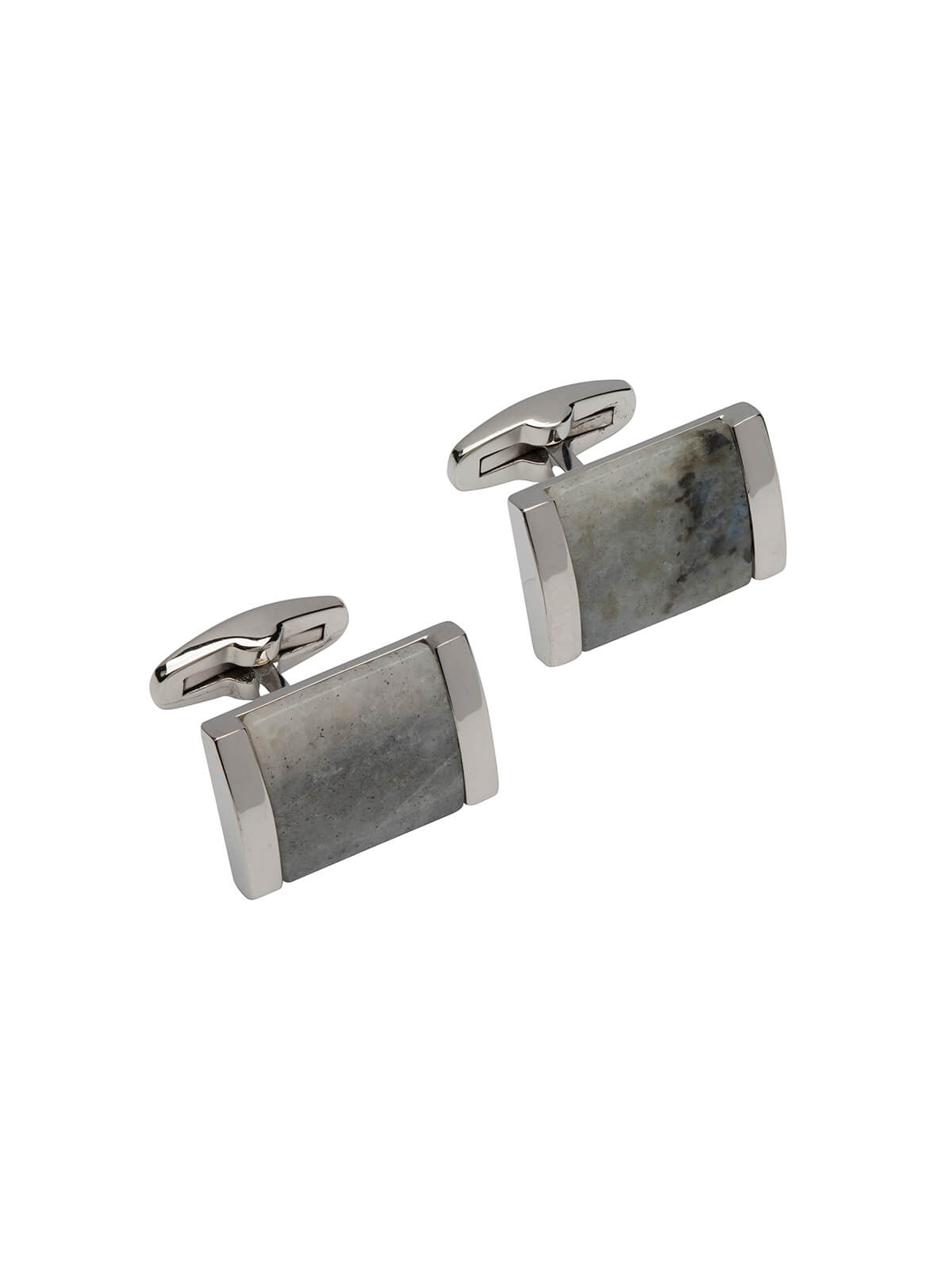 Unique & Co. Steel Cufflinks with Labradorite Inlay