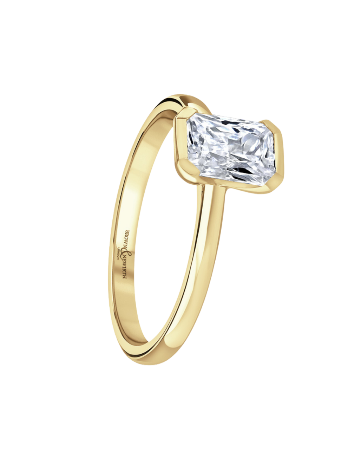 Lab Grown Diamond Solitaire Ring with 1.00ct Radiant Cut Diamond in 9ct Yellow Gold