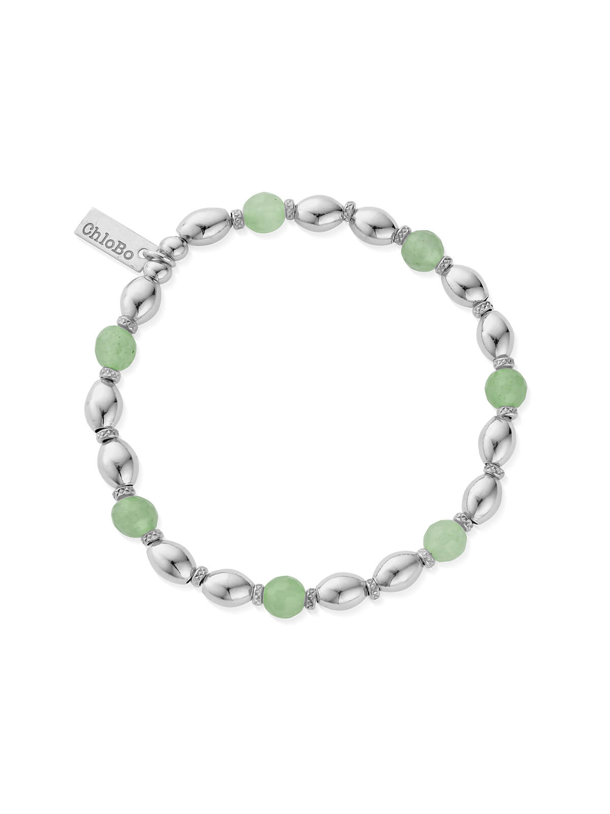 ChloBo Good Fortune Aventurine Bracelet in Silver SBAFRO