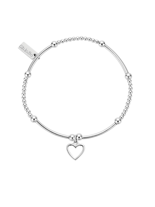 ChloBo Cute Mini Open Heart Bracelet in Silver