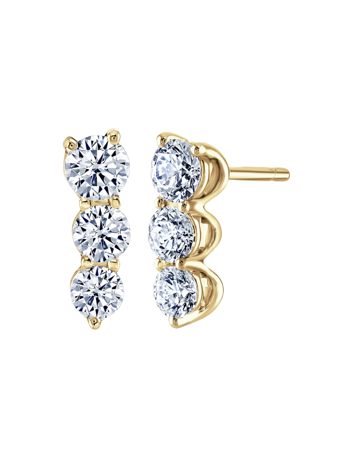 Lab Grown Diamond Drop Earrings with 1.50ct of Round Brilliant Diamonds in 9ct Yellow Gold