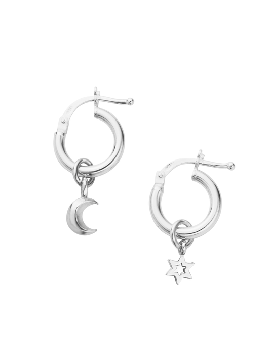 ChloBo Wisdom & Guidance Small Hoop Earrings in Silver SEH31803058
