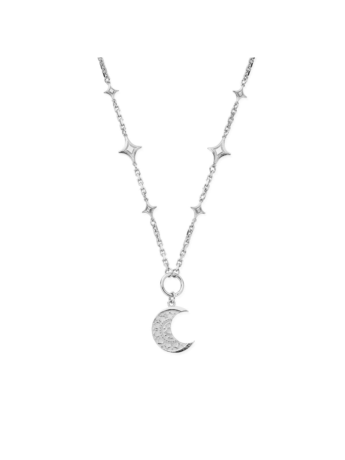 ChloBo Moon Mandala Necklace in Silver SN3386